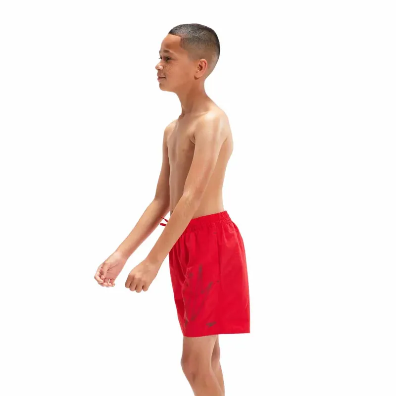 Speedo Boys Hyper Boom Logo 15 inch Watershort Red/Grey-2